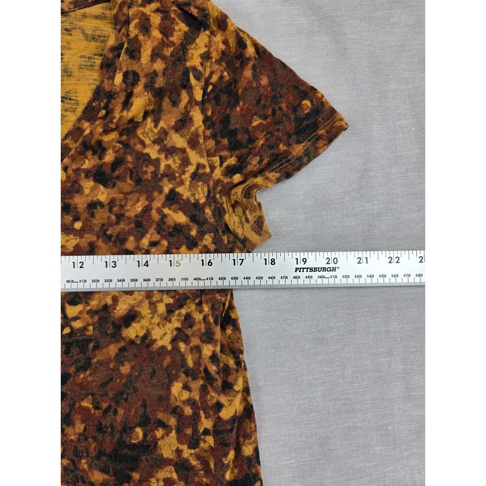 Merona Womens Leopard Animal Print V-Neck Short Sleeve Cotton T-Shirt Mustard M - Picture 4 of 10